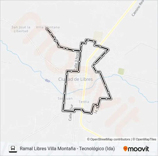 RUTA URBANA DE LIBRES Bus Line Map