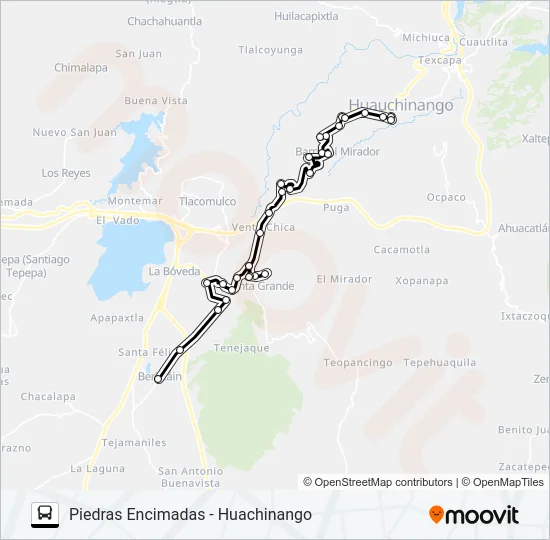 RUTA PIEDRAS ENCIMADAS Bus Line Map