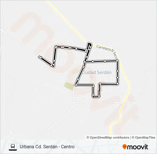 RUTA URBANA CD. SERDÁN Bus Line Map
