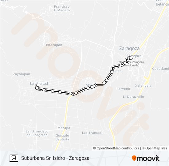 Mapa de RUTA SUBURBANA SN ISIDRO de autobús
