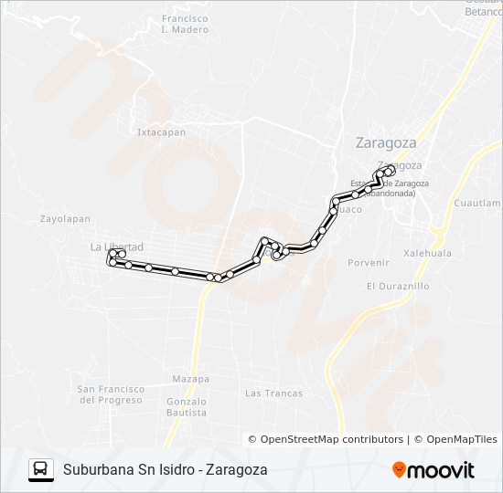 Mapa de RUTA SUBURBANA SN ISIDRO de autobús