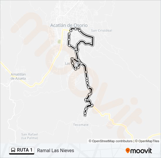 Mapa de RUTA 1 de autobús