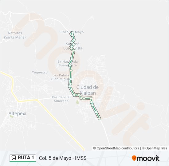 Mapa de RUTA 1 de autobús