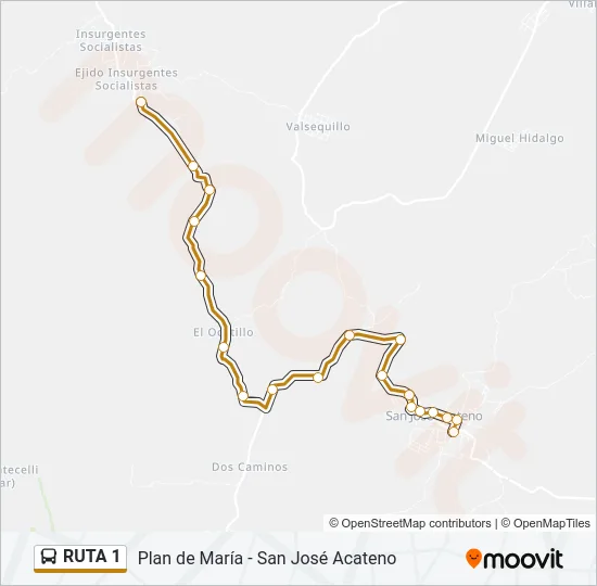 RUTA 1 Bus Line Map