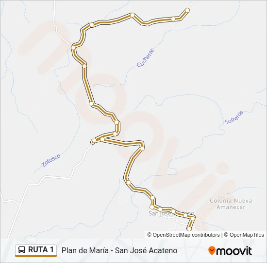 RUTA 1 Bus Line Map