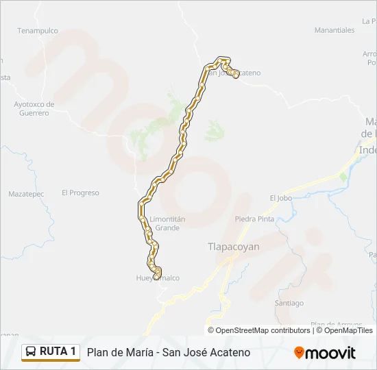 RUTA 1 Bus Line Map