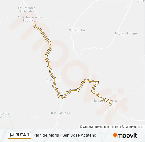 RUTA 1 Bus Line Map