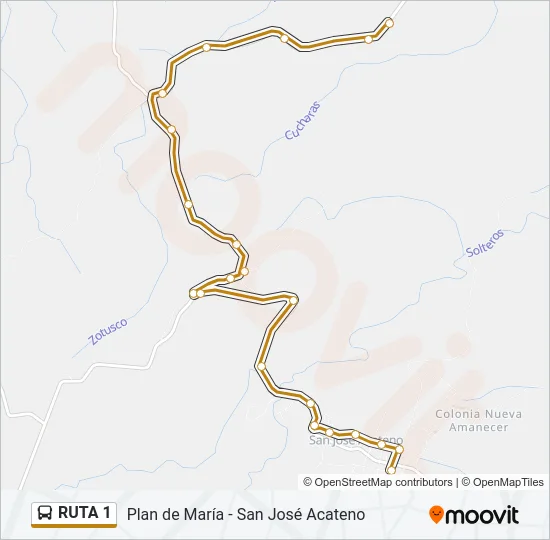 RUTA 1 Bus Line Map