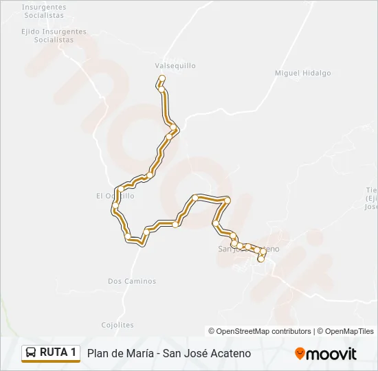 RUTA 1 Bus Line Map