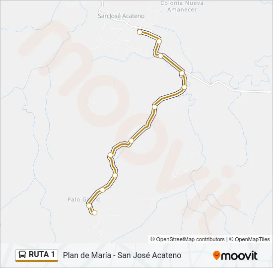 RUTA 1 Bus Line Map