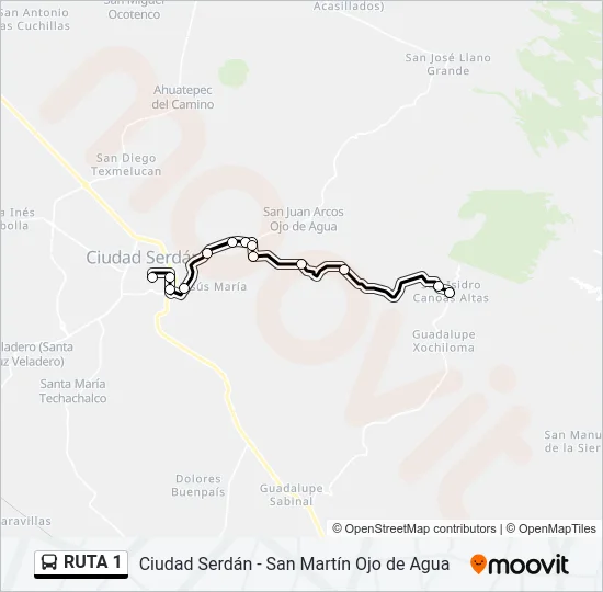 RUTA 1 Bus Line Map