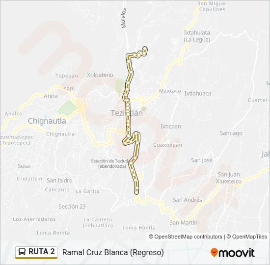 RUTA 2 Bus Line Map