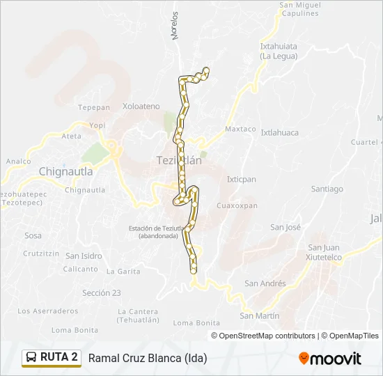 RUTA 2 Bus Line Map