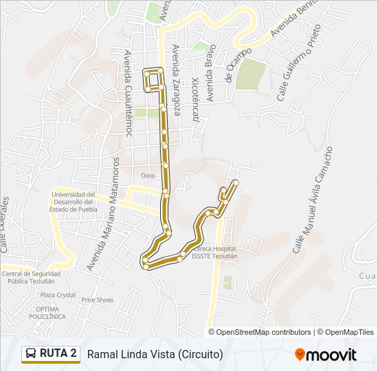 Mapa de RUTA 2 de autobús