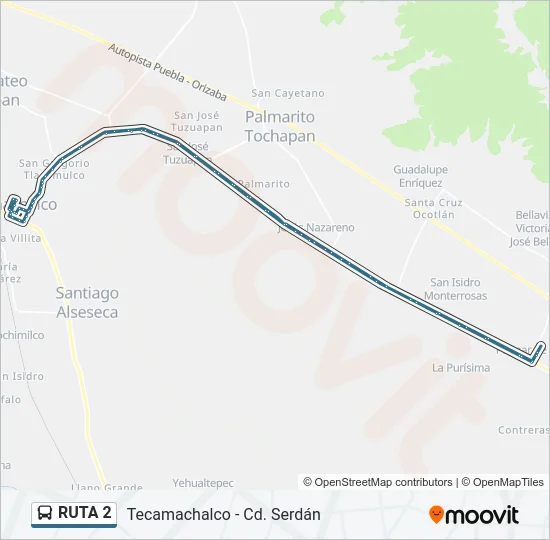 RUTA 2 Bus Line Map