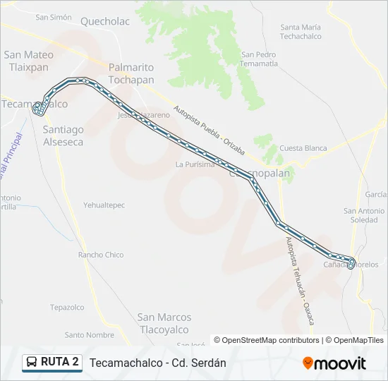 RUTA 2 Bus Line Map