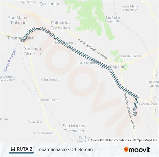 RUTA 2 Bus Line Map