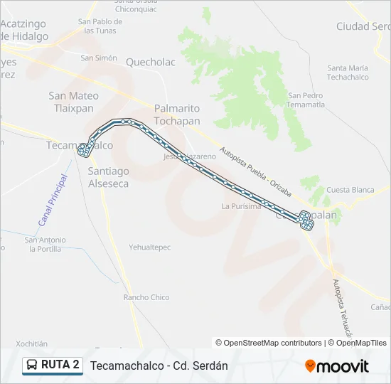 RUTA 2 Bus Line Map