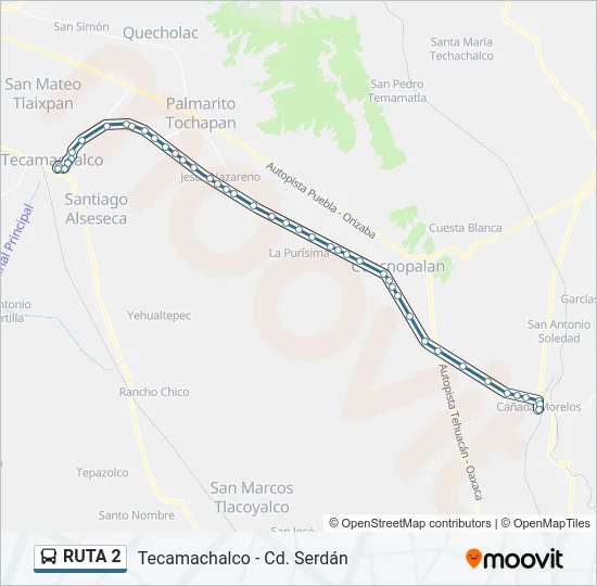 RUTA 2 Bus Line Map