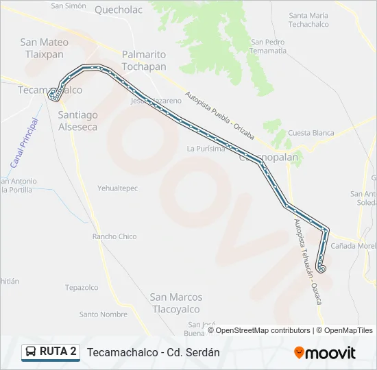 RUTA 2 Bus Line Map