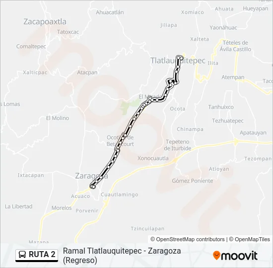 RUTA 2 Bus Line Map