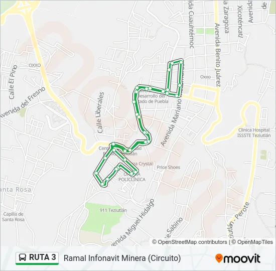 RUTA 3 Bus Line Map