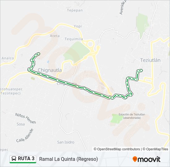 Mapa de RUTA 3 de autobús