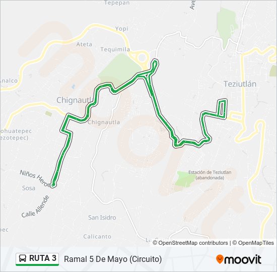 Mapa de RUTA 3 de autobús