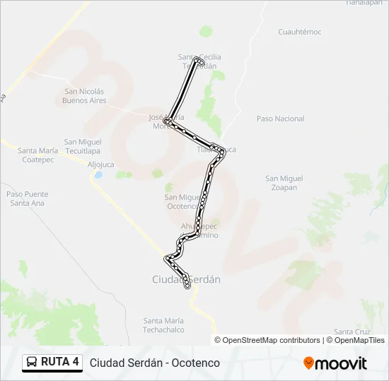 Mapa de RUTA 4 de autobús