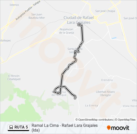 Mapa de RUTA 5 de autobús