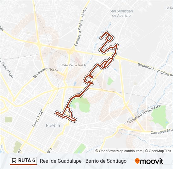 Mapa de RUTA 6 de autobús