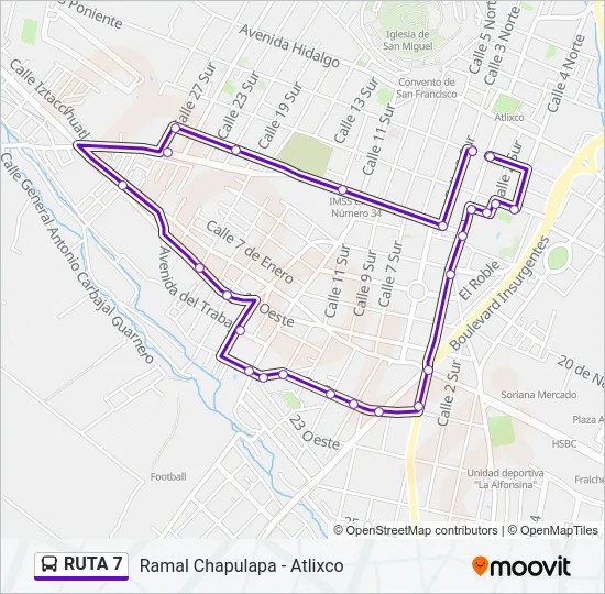 RUTA 7 Bus Line Map