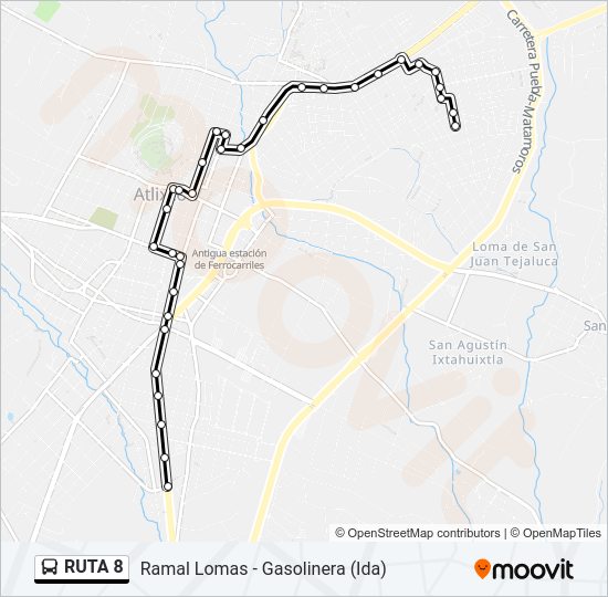 Mapa de RUTA 8 de autobús