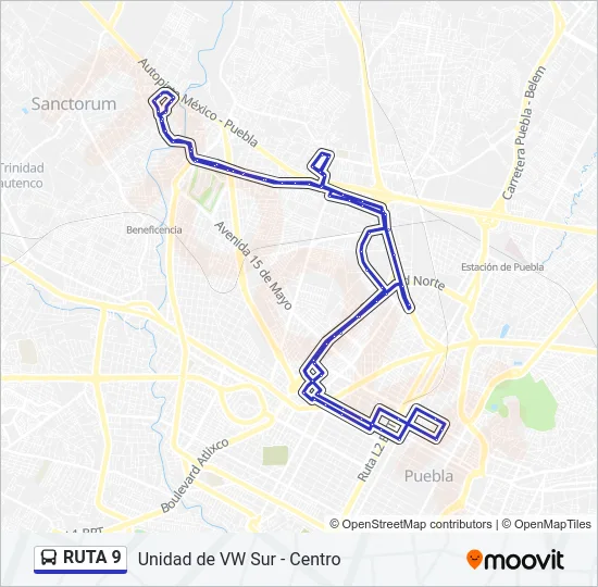 RUTA 9 Bus Line Map