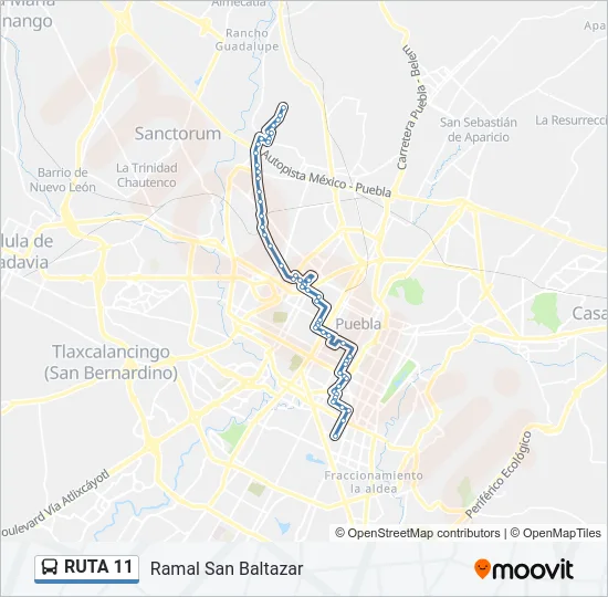 RUTA 11 Bus Line Map