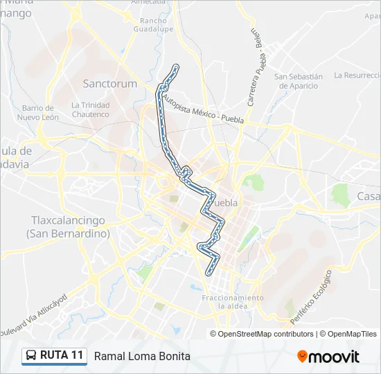 RUTA 11 Bus Line Map