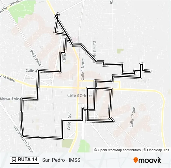 RUTA 14 Bus Line Map