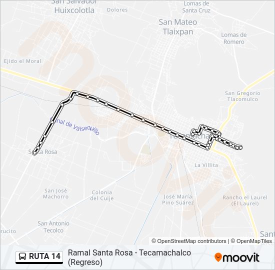 Mapa de RUTA 14 de autobús