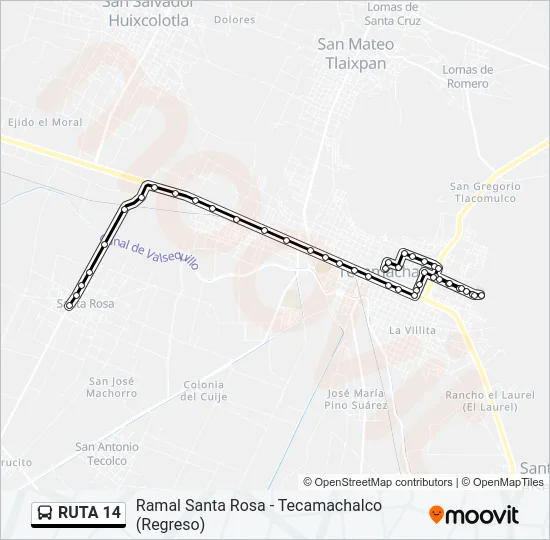 RUTA 14 Bus Line Map