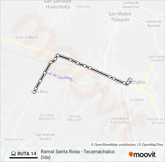 RUTA 14 Bus Line Map