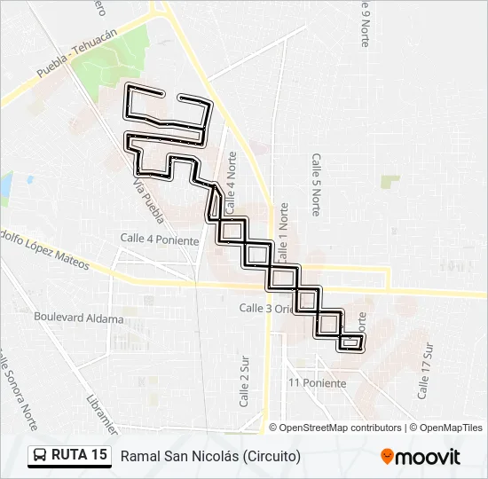 RUTA 15 Bus Line Map