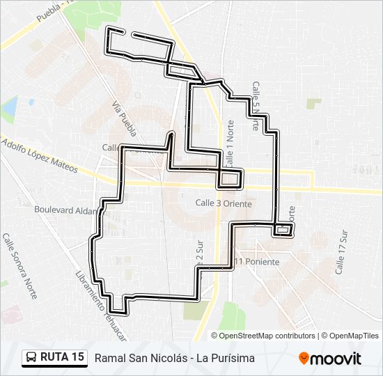 Mapa de RUTA 15 de autobús