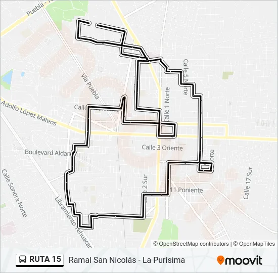 RUTA 15 Bus Line Map
