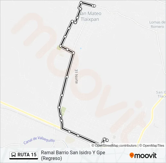 RUTA 15 Bus Line Map