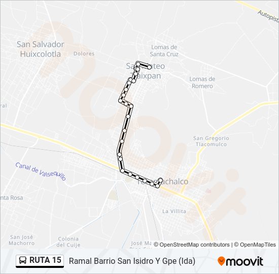 Mapa de RUTA 15 de autobús