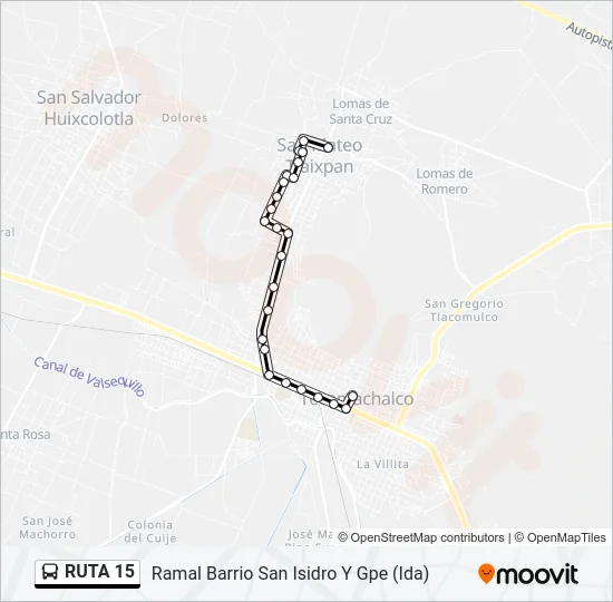 RUTA 15 Bus Line Map