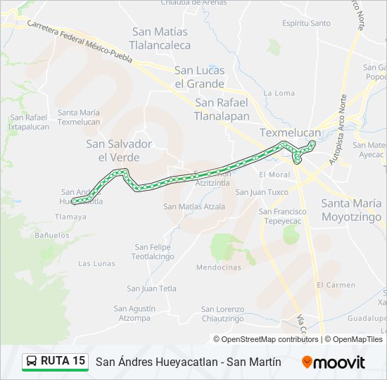 Mapa de RUTA 15 de autobús