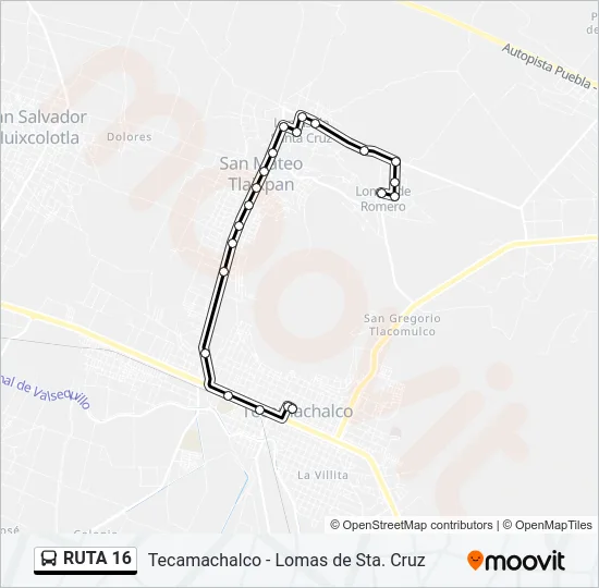 RUTA 16 Bus Line Map