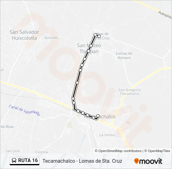 RUTA 16 Bus Line Map
