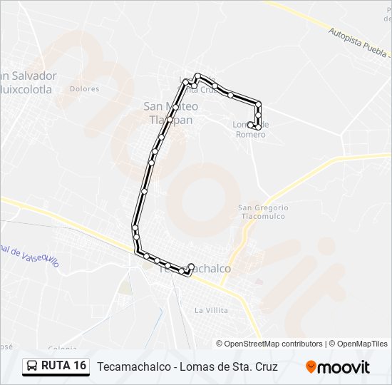 Mapa de RUTA 16 de autobús